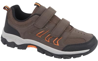 Men's Wide Fitting Breathable Lace Up Padded Collar Hiker Trainers (Brown Strap, UK Footwear Size System, Adult, Men, Numeric, Wide, 9)