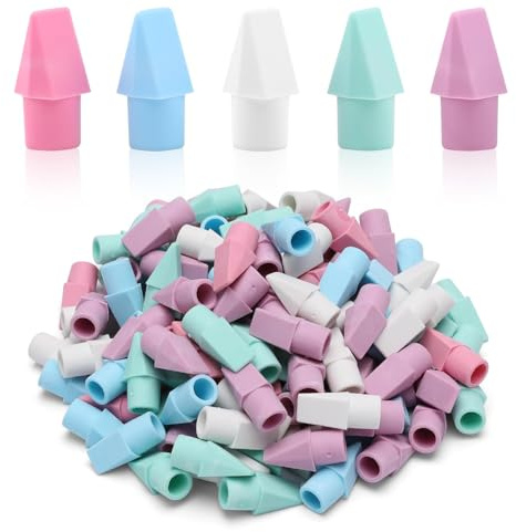 SIKAO Radiergummi Aufsatz Bleistift, 125 Stück Radiergummi Stift Kappen in gedeckten Morandi Farben, Passend für Standardbleistifte, Ruhiger Schulbedarf für Klassenzimmer & Schule