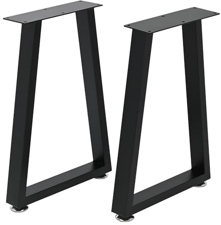 aleawol Coffee Table Legs Metal Set of 2, 40 cm | Bench Dining Legs Metal Outdoor, Heavy Duty Industrial Diy Furniture, Adjustable Table Feet Pads, Black