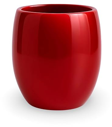 Campella - Maceta Orbis Lacada - Maceta Decorativa Interior - Tiestos Plantas - Macetas Redondas, Maceteros Interior y Exterior - Exclusiva y Elegante, Premium,Maceteros Altos (Rojo Ruby, Grande)