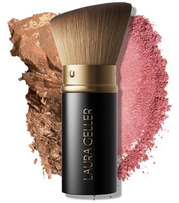 LAURA GELLER NEW YORK Retractable Black Kabuki Brush for Liquid, Cream and Powder Face Makeup With Aluminum Handle