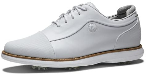 FootJoy Damen Traditions Schildspitze Golfschuh, weiß