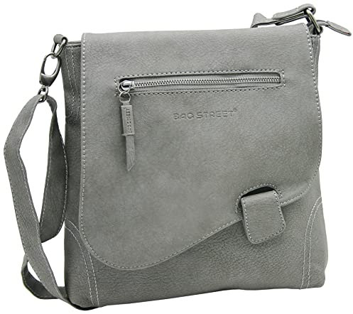 BAG STREET - Damen Handtasche mit Riegel-Magnetverschluss und Reißverschluss - 4 Liter Volumen - Umhängetasche - Crossbody Bag