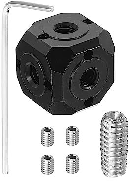 PATIKIL Universal 1/4 3/8 Screw Hole Tripod Adapter, Magic Cubic Mount Cube Bracket for Microphone Photography Equipment Accessories, Black