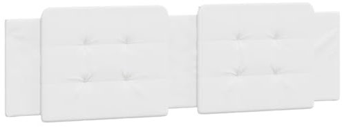 vidaXL Kissen für Kopfteil, Wandpolster Polsterpaneel Bettkopfteil, Rückenkissen Polsterkopfteil Wandkissen Schlafzimmer, Weiß 180cm Kunstleder
