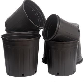 KEILEOHO 25 Stück 17 x 17,5cm Kunststoff Pflanztopf, Schwarz Pflanztöpfe mit Drainageloch, Rund Plastik Blumentöpfe für Garten Innen- und Außenbereich