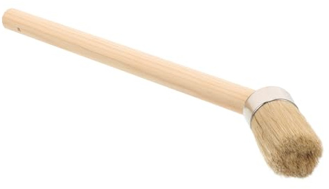 SEWOART Small Wood Handle Paint Brush 50mm Round Bristle Paint Roller Brush with Natural Hair for House Painting and Staining for Walls and Canvas Art