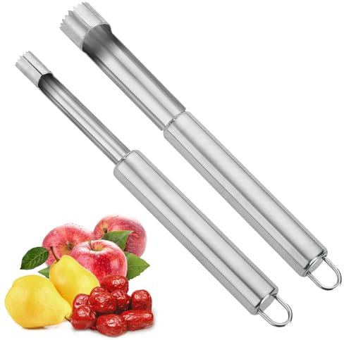 ZMDMAH 2 Pcs Apfelentkerner, apfelstecher Robuster Edelstahl apfelkernausstecher Ideal für die Küche, Apfelentkerner Apfel, Obstvorbereitung, Küchenwerkzeug, Edelstahlentkerner, langlebig