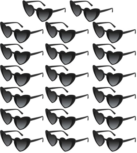 Bouiexye Occhiali da sole a forma di cuore per addio al nubilato vintage a forma di cuore per matrimonio damigella d'onore accessori bomboniere, Nero