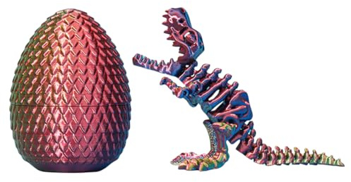 Drake rörlig gemensam dekoration leksak 3D-tryckt dinosaurieägg med artikulerad Indominus Rex Tyrannosaurus Rex Dragon 3D-tryck skalle 3D-tryckt dinosaurieleksak vuxna för Auti