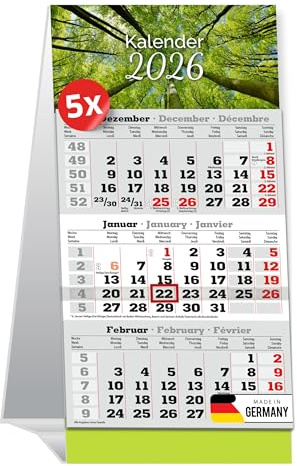 Primus PRINT 5 x Calendario de mesa 2027-3 calendario mensual para colocar