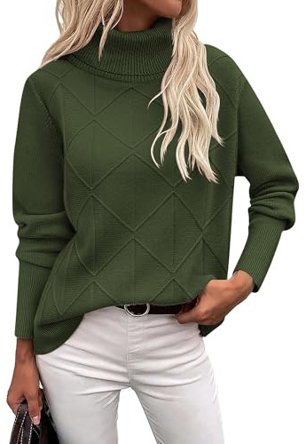 Women Turtleneck Jumpers Long Sleeve Sweaters Elegant Warm Knit Jumper