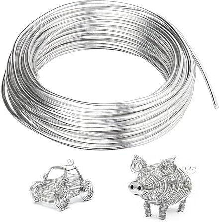 3mm Craft Aluminum Wire, 32.8 Feet Bendable Wire for Model Sculpture, Floral and Jewelry Making, Weaving and Wrapping, Silver