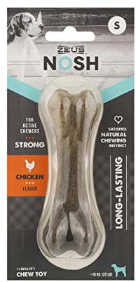Zeus Juguete mordedor para Perros Nosh Strong, Hueso,Pollo, 11cm