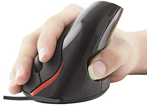 ONELY Mouse ottico verticale ergonomico, modello verticale, cablato, cavo USB 1.46 metri, 1600 DPI, 5 pulsanti, modello verticale design ergonomico per Windows e Mac OS