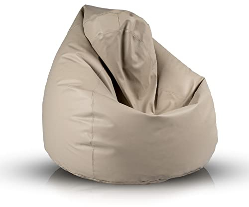 Ecopuf Fuzzy - Mjuk Faux Lädersäck - Inomhus - Rivsäker Fläckbeständig - Polystyren Vaddering - Dubbel Dragkedja Fåtölj