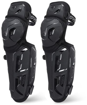 SCOYCO Motorcycle Knee Pads for Men - CE Level 1 Motocross Knee Shin Guards Protective Gear with 45°-180° Knee Flexibility Design and Adjustable Elastic Bands
