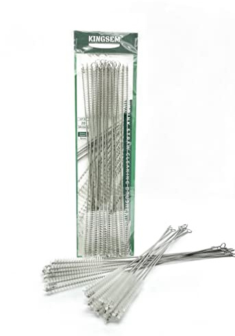 KINGSEM 20PCS Straw Cleaner Brush kit, Straw Brush of 8mm-10.6 inch for Water Bottle Sippy Cup with Straw, Glass Straw,Piper Cleaning, Tubes Cleaning Like Filter and Sink Drain Hair Remover