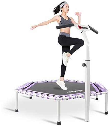 Gielmiy Fitness Trampoline, Rubber Rope Suspension Diameter 122 cm Quiet Trampoline, Indoor/Outdoor Bungee Rebounder Cardio Sport for Adults, Maximum Load 150 kg