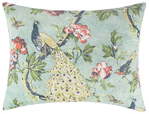 Greenland Home Pavona Enchanted Garden Quilted Pillow Sham, Standard 20x26-inch