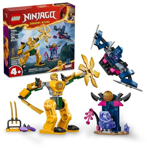 LEGO NINJAGO Arin’s Battle Mech, Ninja Toy Set for Kids with Arin Ninja Minifigure and Katana Sword Accessory, Gift Idea for Boys and Girls Aged 4 Years Old and Up, 71804