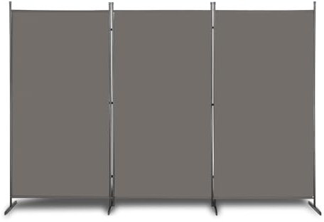 Raumteiler Klappbar Freistehend Trennwand Paravent Umkleide Sichtschutz Wand Raumtrenner 3-TLG. 260x180cm Polyestertuch (Grau)