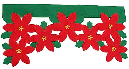 PRETYZOOM Tende A Mantovane Natalizie Con Fiori Rossi Decorazioni Natalizie Per Finestre Decorazioni Per La Casa 92x46 Cm