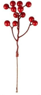 DERAYEE 100 Pcs Weihnachten Stechpalmen Beeren,künstliche rote Beeren für Weihnachten Kranz Dekorationen Kranz Machen Zubehör,Christbaumschmuck deko (20PC 17.5CM)