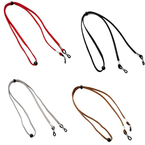 NJCXOLA 4 Pièces Cordon Lunettes, Cordon Lunettes Femme, Lunettes Chaîne Lanière, Attache Lunette, Cordons à Lunettes, pour Femmes Hommes