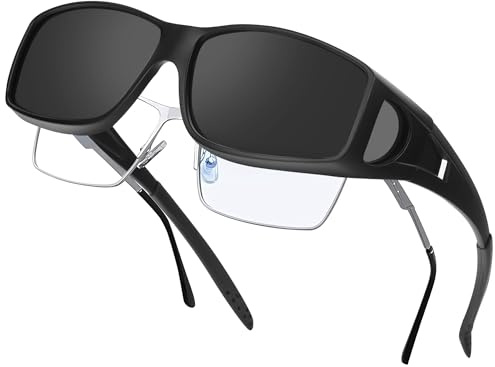 Nlieanuc Surlunettes de Soleil Polarisées Protection UV400 Sur Lunettes de Soleil Homme Femme pour Conduite Vélo Peche