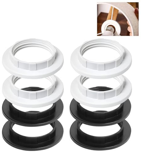 Lampshade Reducer Ring E27 Light Shade Adapter Ring 42MM, 8pcs E27 Screw Collar Ring Heat-Resisting lamp Shade Holder Lampshade Fittings Parts for Pendant Lamp Bulb