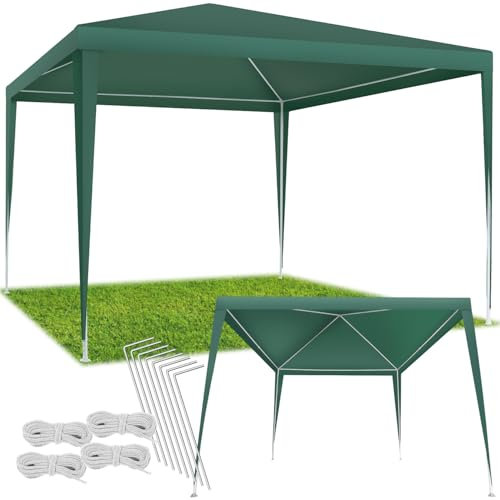 tectake® Tonnelle de Jardin Exterieur Tente de Reception 3x3m Protection UV 30+ Barnum Chapiteau Gazebo Pavillon de Jardin résistant à l'eau, Cadre Solide en Acier époxy