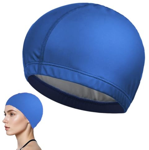 LAJUP Badekappe Stoff Für Damen & Herren – Bequem, Langlebig & Hochelastisch(Blau)