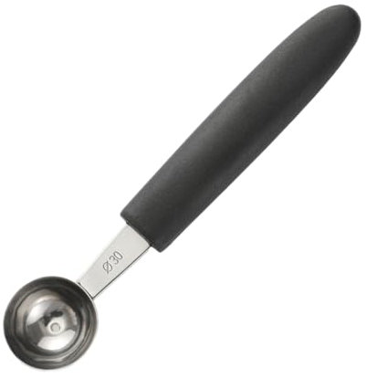 Zymoplas Paletta per scavino di melone di qualità realizzata in acciaio inossidabile per una maggiore durata. Palette per gelato in acciaio inossidabile, ampia applicazione, Rotondo da 30 mm