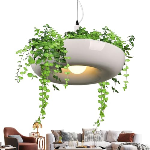 Suspension Jardin - Lustre Moderne Blanc pour Plafond | Lampe Minimaliste Décoration d'Intérieur pour la Chambre, l'Îlot de Cuisine, l'Entrée, la Fête de Mariage, le Bureau, le