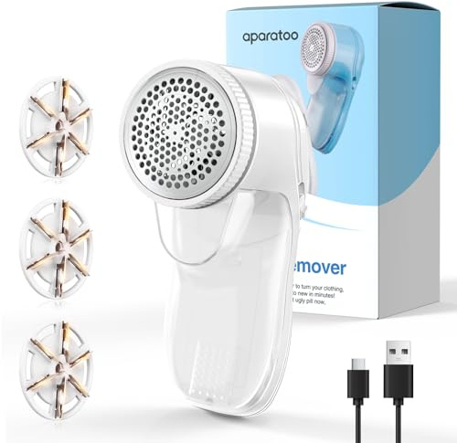 Afeitadora de Pelusas, Quitapelusas Electrico, Quita Pelusas para Ropa con 3 Cuchillas, USB Rápido Quita Bolas de la Ropa Recargable Maquina Quitar Bolitas Ropa Quitapelusas