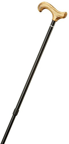 Gastrock Gehstock Teleskopstock Vario-Derby, mit Gummipuffer - Schwarz