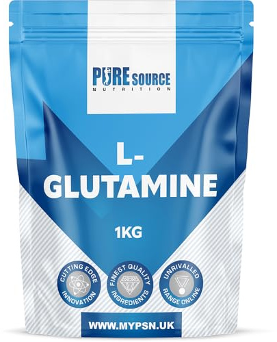 L-Glutamine 1kg - Pure Micronised L-Glutamine Powder - Amino Acid - Muscle Growth & Recovery Supplement- Gut Health - Mix in Protein - Pre and Post Workout - 200 Servings (1Kg, Unflavoured)