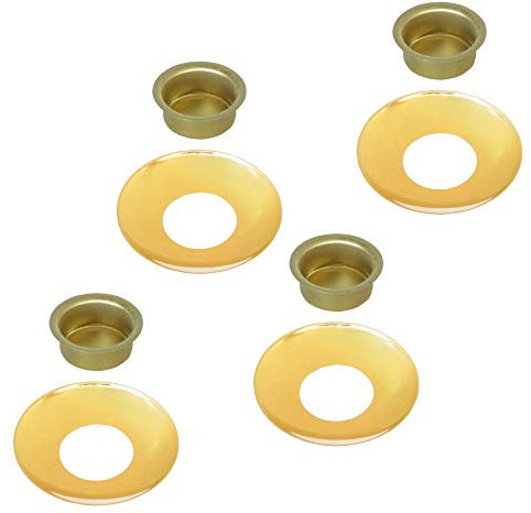 Auswahl Sorte + Menge - Kerzentülle Kerzeneinsatz Kerzenhalter Tropfenfänger aus Metall, für Baumkerzen, Puppenkerzen, Pyramidenkerzen Tafelkerzen u. Teelichter - 4 Stück Tülle + Tropfenfänger 20 mm