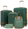 COOLIFE Koffer Trolley Koffer Reisekoffer von ABS Hartschalen Trolley 4 Rollen TSA-Schloss Der Koffer Enthält 1 Reiserucksack und 1 Kulturbeutel (Dunkelgrün/Braun, Koffer-Set 5tlg)