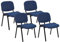 Beliani Konferenzstuhl 4er Set Stoffbezug blau stapelbar Metallbeine modern Centralia