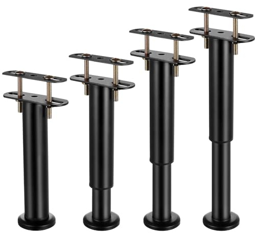 lzijun 4 Pezzi Piedi Letto, 18-32cm Piedi per Rete a Doghe, Gambe Regolabili per Mobili, Piede per Supporto Regolabile Gambe per Tavolo Mobili Divano Letto Armadio