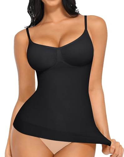 FeelinGirl Seamless Compression Vest Tops Women Shapewear Cami | ALL-day Comfort Light Tummy Control with Adjustable Straps Shirt Smooth Out Your Curves