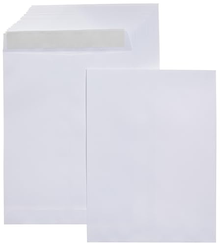 Amazon Basics Catalog Mailing Envelopes, Peel and Seal, 9x12 Inch, Strong Quality, 28 lb White, 100-Pack
