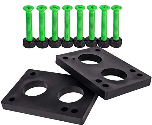 Cal 7 Skateboard 1/4 Riser Pads and 1.25 Hardware (Green)