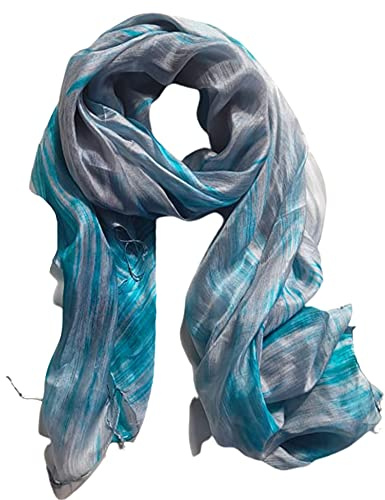 Millie & Boo 100% Mulberry Silk Scarf - Silk Scarf For Women - Light Turquoise - Birthday Gifts for Women - Gift Box Included