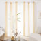 Deconovo - Tende Soggiorno e Camera da Letto Semi-Trasparenti 2 Pezzi, Tenda Finestra Moderne con Occhielli, Modello Bianco+Beige Scuro, 140x229 CM (Larghezza x Altezza)