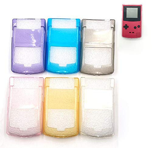 Crystal Shell Soft TPU Case Protective Cover for GBC Gameboy Color Console Protection Cover (Clear Black)