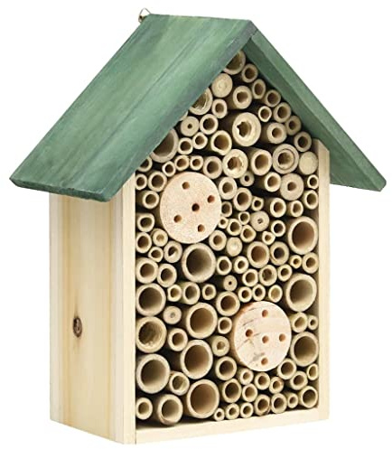 vidaXL 2X Madera Maciza de Abeto Casas de Insectos Abejas Abejorros Mariposas Mariquitas Balcón Jardín Patio Terraza Naturaleza Decoración