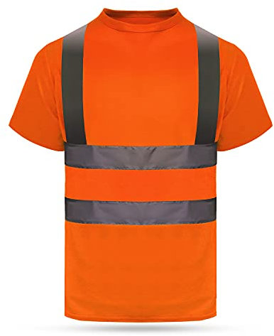 HYCOPROT Warnschutz T-Shirt Warnweste Reflektierend Warnweste Atmungsaktiv Leicht Kurzarmshirt Kurzarm Arbeitskleidung Sichtbarkeit Hemden